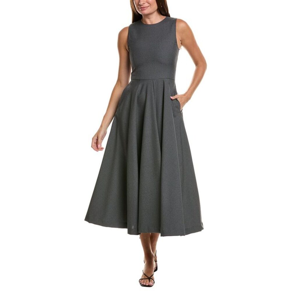Officine Générale Womens Officine Generale Bertille Wool Midi Dress, Grey